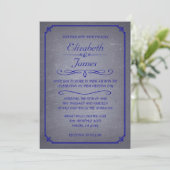 Royal Blue Vintage Chalkboard Invitations de maria (Debout devant)