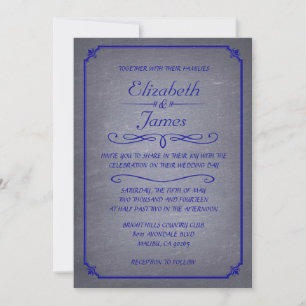 Royal Blue Vintage Chalkboard Invitations de maria