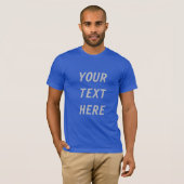 Royal Blue voegt uw eigen Mannen toe T-shirt (Voorkant volledig)