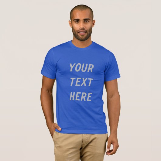 Royal Blue voegt uw eigen Mannen toe T-shirt (Voorkant volledig)