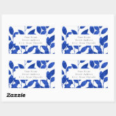 Royal Blue Watercolor Feuilles étiquette (Feuille)