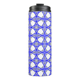 royal blue wavy lines geometrisch mesh thermosbeker