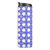 royal blue wavy lines geometrisch mesh thermosbeker (Geroteerd rechts)