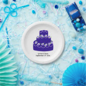 Royal Blue Wedding Cake Papieren Bordje (Feest)