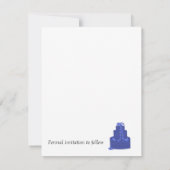 Royal Blue Wedding Cake Save the Date (Achterkant)