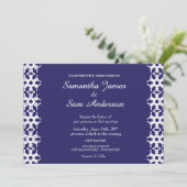 Royal Blue Wedding Invitation Kaart (Staand voorkant)