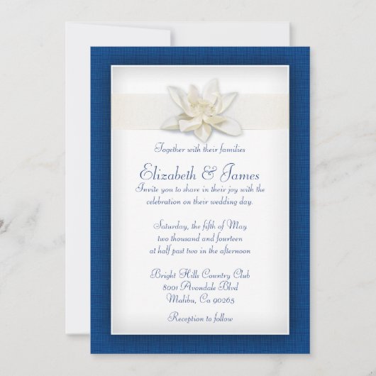Royal Blue Wedding Invitations Kaart (Voorkant)