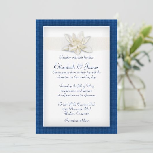 Royal Blue Wedding Invitations Kaart (Staand voorkant)