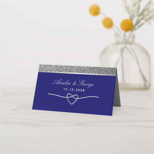 Royal Blue Wedding Place Card (Achterkant)