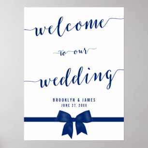 Royal Blue Wedding Reception Sign 18x24 Poster