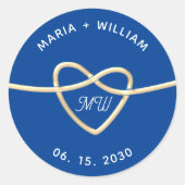 Royal Blue Wedding Ronde Sticker (Voorkant)