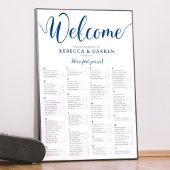 Royal Blue Wedding Seating Chart Poster