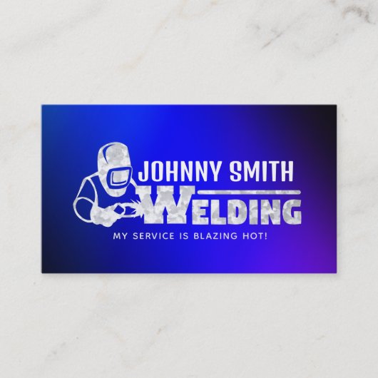 Royal Blue Welder Cartes de visite (Devant)