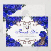 Royal Blue Western Charra Quinceanera Merci (Devant / Derrière)