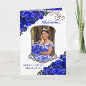 Royal Blue Western Charro Quinceañera Programma (Voorkant)