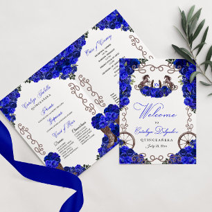 Royal Blue Western Charro Quinceañera Programma