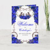 Royal Blue Western Charro Quinceañera Programma (Voorkant)
