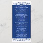 Royal Blue, White Floral Hearts Programme de maria (Dos)