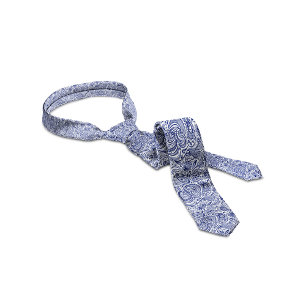 Royal Blue & White Floral Paisley Pattern Stropdas