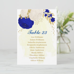 royal blue & white flower & gouden zeekaart kaart