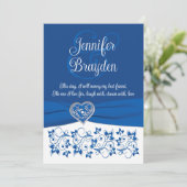 Royal Blue, White Heart of Love Faire-part de mari (Debout devant)