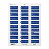 Royal Blue White Hearts retouradreslabel Etiket (Full Sheet)