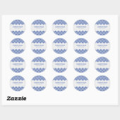Royal Blue & White  Lace Ronde Sticker (Vel)