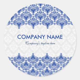 Royal Blue & White  Lace Ronde Sticker