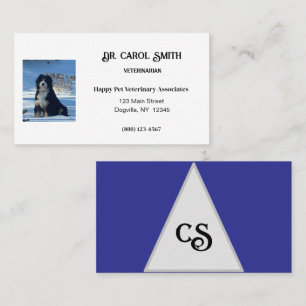 Royal Blue & white met logo of photoBusiness Kaart Visitekaartje