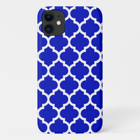 Royal Blue White Moroccan Quatrefoil Pattern #5 Case-Mate iPhone Case (Achterkant)
