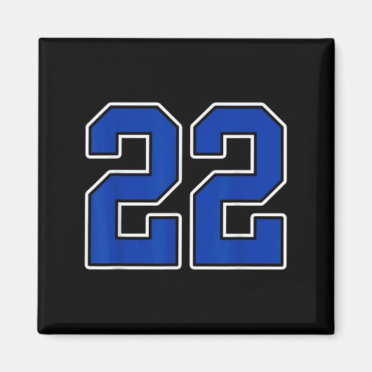 Royal Blue White Nummer 22 Jersey Speler Uniform # Magneet (Voorkant)