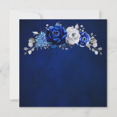 Royal Blue White Silver Metallic Brunch en Bubble Kaart (Achterkant)