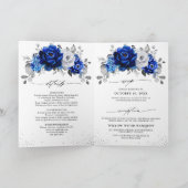 Royal Blue White Silver Metallic Floral Wedding (Binnen)
