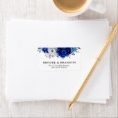 Royal Blue White Silver Metallic Floral Wedding Etiket (Insitu)