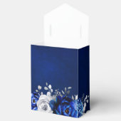 Royal Blue White Silver Metallic Floral Wedding Fa Bedankdoosjes (Geopend)