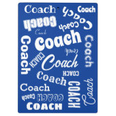 Royal Blue White Specialized Coach Gift Name Art Klembord (Achterkant)