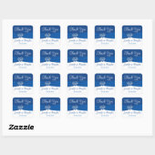 Royal Blue, wit hart van liefde bruiloft gunst Vierkante Sticker (Vel)