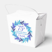 Royal Blue Wreath 75e verjaardagsfeest Bedankdoosjes (Achterkant)