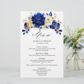 Royal Blue Yellow Gold Mariage menu (Debout devant)