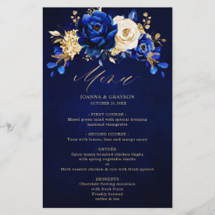 Royal Blue Yellow Gold Mariage menu
