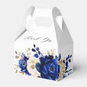 Royal Blue Yellow Gold Metallic Vrijgezellenfeest Bedankdoosjes (Voorkant Zijde)