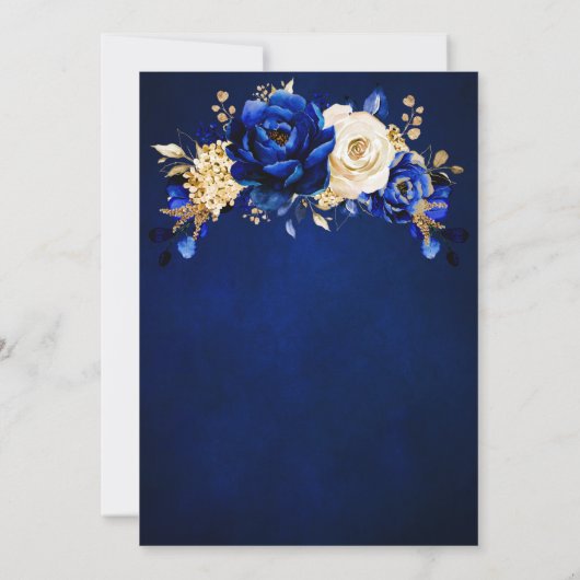 Royal Blue Yellow Gold Metallic We doen nog steeds Kaart (Achterkant)