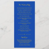 Royal Blue Yellow Sunflower Programme de mariage (Dos)