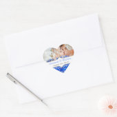 Royal Blue Your Photo Romantic Heart Leaf Hart Sticker (Envelop)
