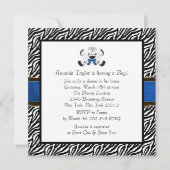 Royal Blue Zebra Baby Boy Shower Invitations (Dos)