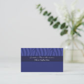 Royal Blue Zebra Pattern Visitekaartje (Staand voorkant)
