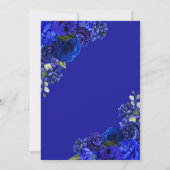 Royal Blue Zilver Prinses Vlinders Quinceañera Kaart (Achterkant)