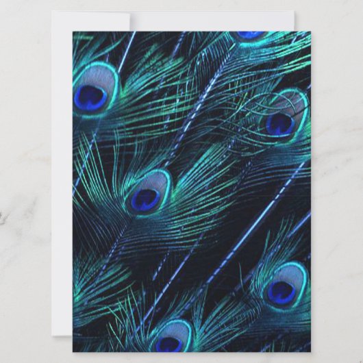 Royal Blue Zilver Royal Indian Peacock Bruiloft Kaart (Voorkant)