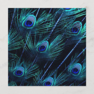 Royal Blue Zilver Royal Indian Peacock Bruiloft Kaart