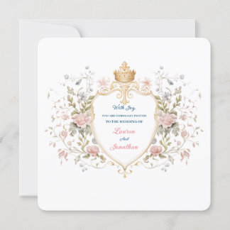 Royal Botanical Elegant Regal Florence Crest Weddi Kaart